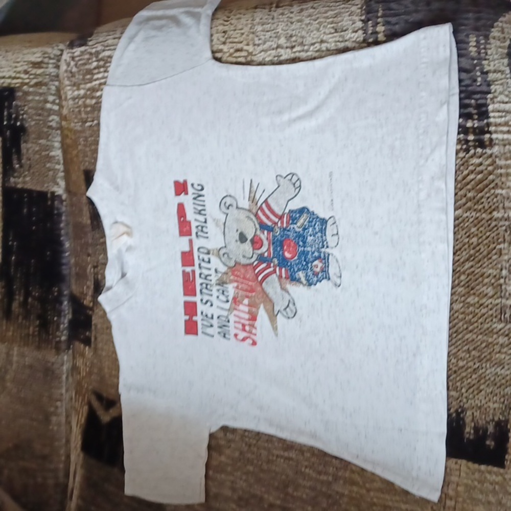 4/$30 White & Gray Heathered "Started Talking" Tee - Fits Size 3T/4T